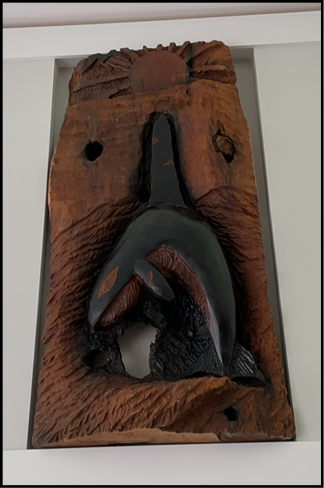 4-foot High Relief Orca Whale Carving