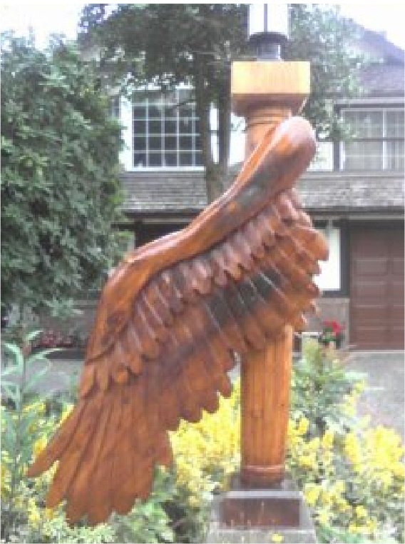 6-feet Tall Cedar Angel Wings on Pillars