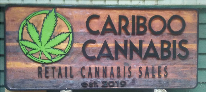 4-foot sign, marijuana leaf logo, cannabis sales.