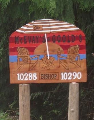 Sunset Sign- 4 feet wide: Stunning waterfront sunset carved sign.